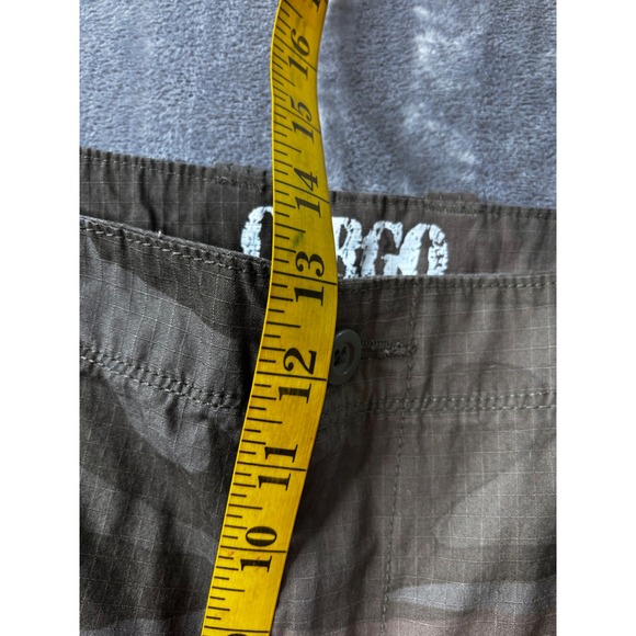 Roundtree & Yorke Mens Washed Utility Cargo Shorts Camo Ripstop Grey Black 40 - Picture 11 of 13